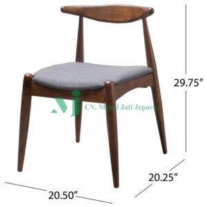 CARSTENSZ DINING CHAIR, CHARCOAL/WALNUT