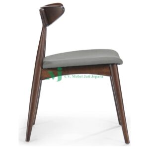 Wilhelmina dining chair, light gray,walnut