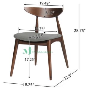 Wilhelmina dining chair, light gray,walnut