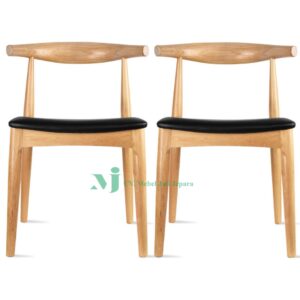 deer antlers dining chair, natural and black seat